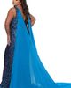 Johnathan Kayne for Sydney's Closet Johnathan Kayne for Sydney's Closet Long Fitted Plus Size Sequin Velvet Formal Gown - 2