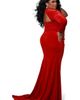 Johnathan Kayne for Sydney's Closet Johnathan Kayne for Sydney's Closet One Shoulder Velvet Long Sleeve Plus Size Evening Gown - 2