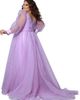 Johnathan Kayne for Sydney's Closet Johnathan Kayne for Sydney's Closet Organza Pouf Sleeve V-Neck Pleated Plus Size Evening Gown - 1