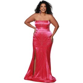 Johnathan Kayne for Sydney's Closet Johnathan Kayne for Sydney's Closet Slim Fitted Strapless Plus Size Evening Gown