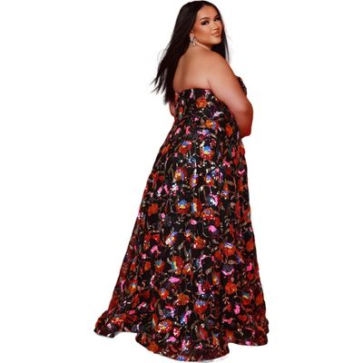 Johnathan Kayne for Sydney's Closet Johnathan Kayne for Sydney's Closet Strapless Sweetheart Neckline Plus Size A-Line Evening Gown