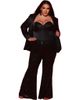 Johnathan Kayne for Sydney's Closet Johnathan Kayne for Sydney's Closet Three-Piece Bell Bottom Plus Size Suit - 1