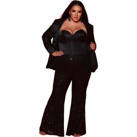 Johnathan Kayne for Sydney's Closet Johnathan Kayne for Sydney's Closet Three-Piece Bell Bottom Plus Size Suit