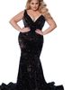 Johnathan Kayne for Sydney's Closet Johnathan Kayne for Sydney's Closet V-Neck Mermaid Plus Size Evening Gown - 1