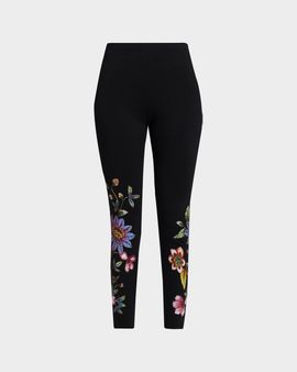 Johnny Was Aivy Floral Embroidered Leggings