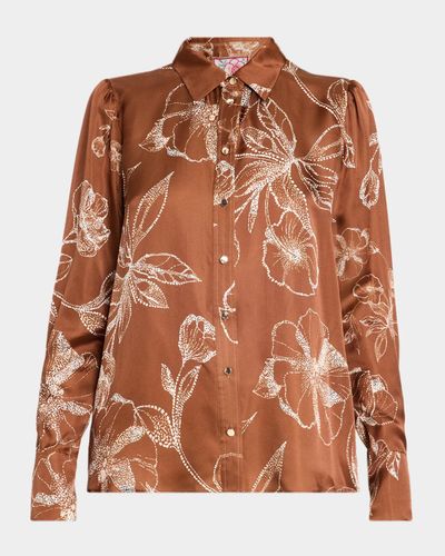 Johnny Was Averi Floral Button-Front Blouse