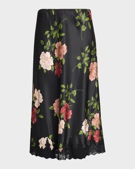 Johnny Was Eloriya Bias-Cut Floral Midi Skirt