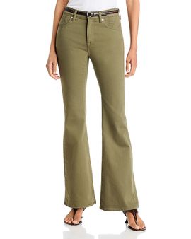 Johnny Was Johnny Was Calico Rosie Low Rise Flare Jeans in Olive