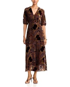 Johnny Was Johnny Was Cinco Flocked Burnout Maxi Dress