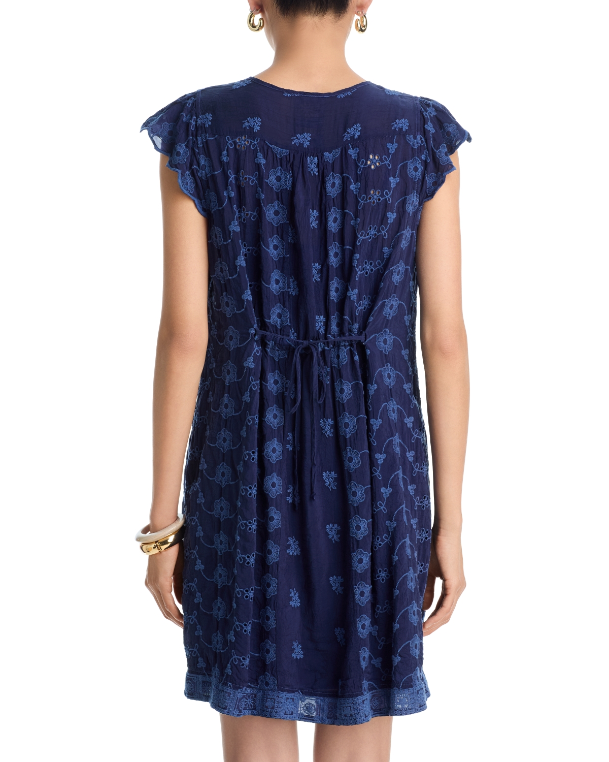 johnny was chloe lace dress 'Chloe' White Custom Lace + Cotton Broderie Anglaise Mini Dress