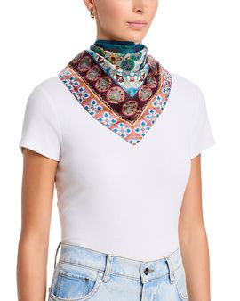 Johnny Was Johnny Was Descanso Silk Square Floral Scarf