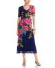 Johnny Was Johnny Was Elbow Sleeve V Neck Mesh Midi Dress - 1