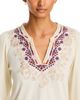 Johnny Was Johnny Was Henley Embroidered Cotton Bishop Sleeve Tee - 4