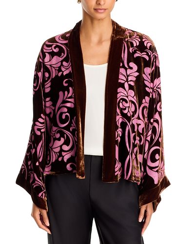 Johnny Was Johnny Was Shakri Short Velvet Trim Kimono