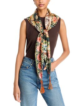 Johnny Was Johnny Was Solana Silk Tasseled Paisley Scarf