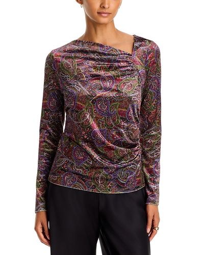 Johnny Was Johnny Was Stretch Velvet Asymmetric Top