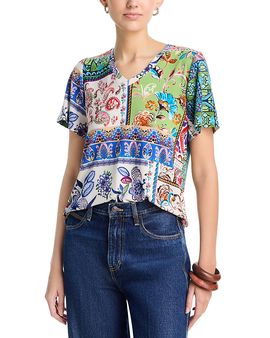 chinese dress ladies Johnny Was Veronne Lace Blouse (Slip) Long Sleeve Floral Embroidery Black  Top Shirt New at Amazon Women's Clothing store main image 0