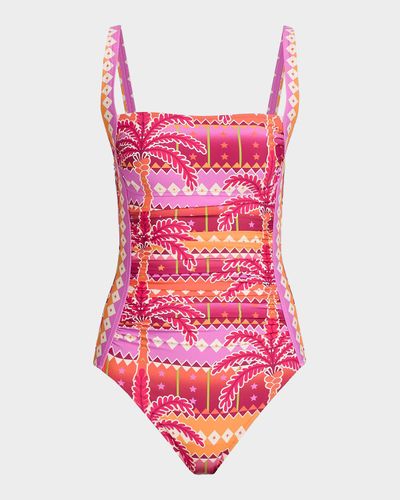 Johnny Was Marilyn Printed Ruched One-Piece Swimsuit