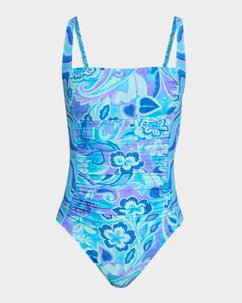 Johnny Was Mulla Marilyn Ruched One-Piece Swimsuit