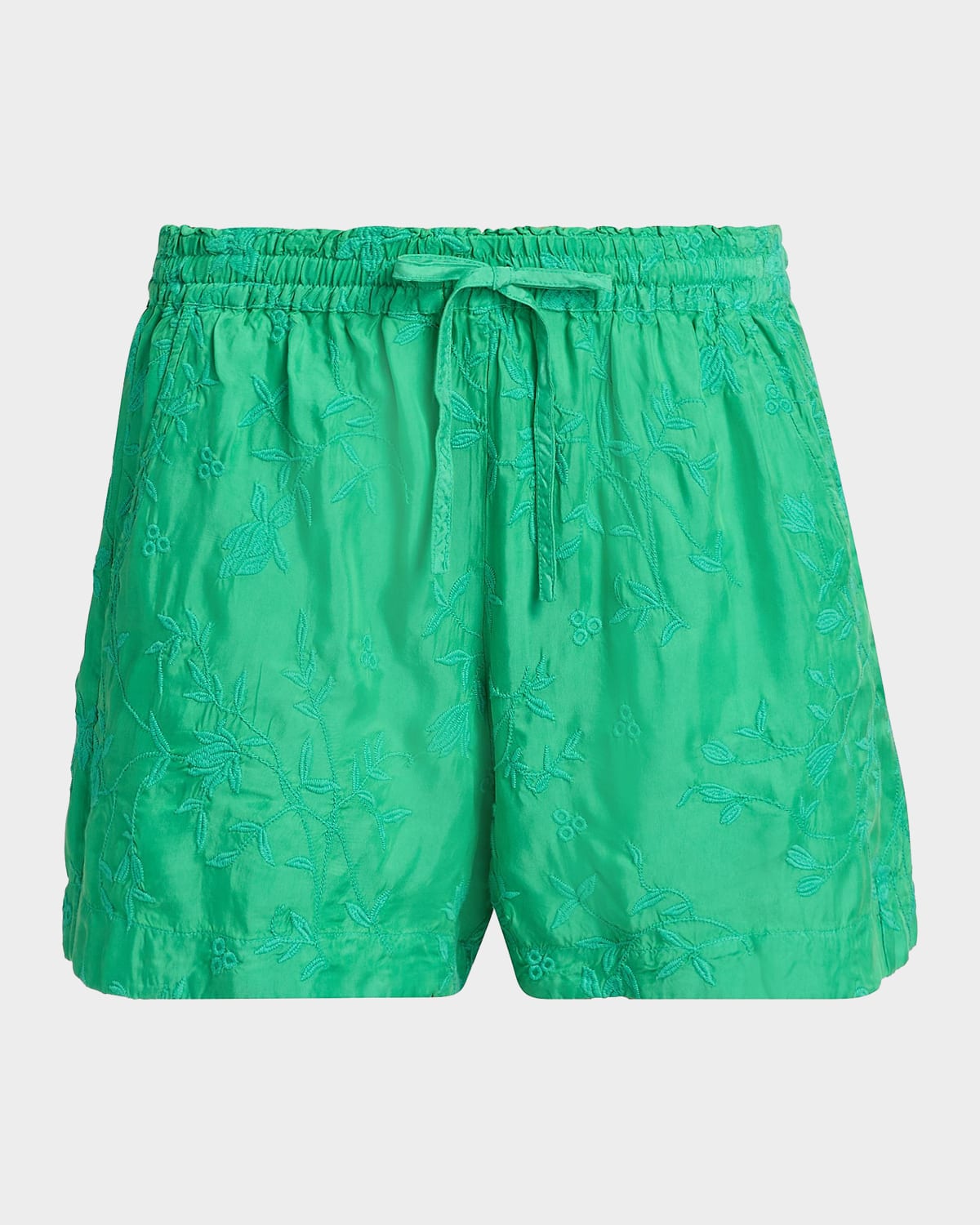 Johnny Was The Audrey Floral-Embroidered Shorts