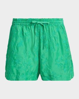 Johnny Was The Audrey Floral-Embroidered Shorts