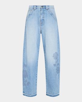 Johnny Was The Barrel Embroidered Denim Jeans