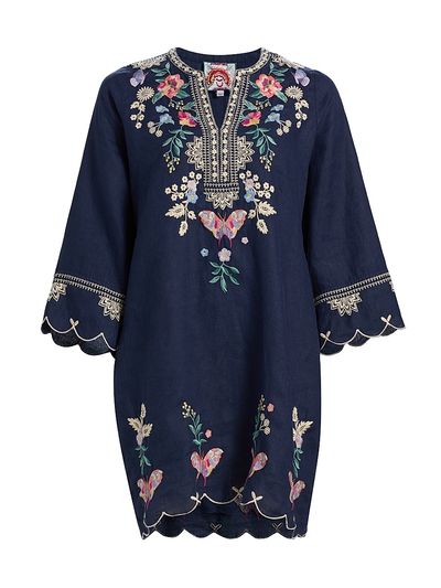 Johnny Was Women's Arva Linen Scallop Minidress