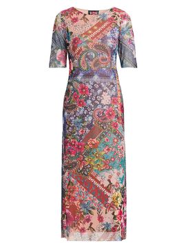 Johnny Was Women's Astrid Evie Printed Mesh Midi-Dress