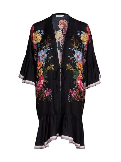 Johnny Was Women's Baccara Silk-Blend Ruffled Caftan