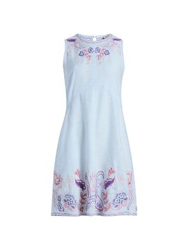 Johnny Was Women's Chevron Cleolia Embroidered Paisley Linen-Blend Minidress