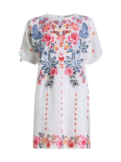 Johnny Was Women's Floral-Embroidered Shift Minidress