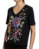 Johnny Was Women's Floral Embroidered V-Neck T-Shirt - 6