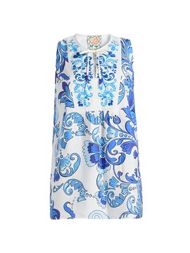 Johnny Was Women's Linen Printed Tank Tunic