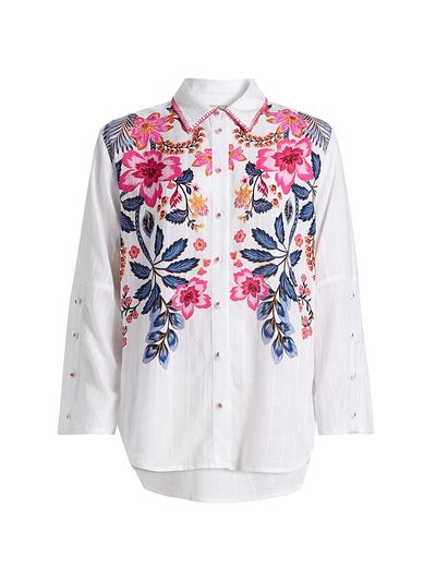 Johnny Was Women's Lirielle Floral Button-Front Shirt