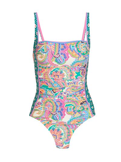 Johnny Was Women's Marilyn Cristata Print Ruched One-Piece Swimsuit