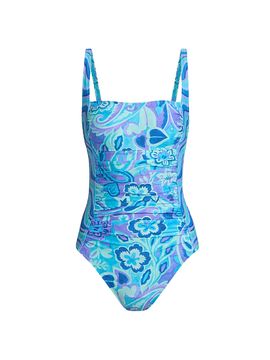 Johnny Was Women's Marilyn Floral-Paisley Ruched One-Piece Swimsuit