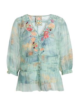 Johnny Was Women's Mazzy Enrika Ruched Blouse