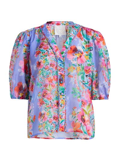 Johnny Was Women's Mirrian All My Love Floral Peasant Blouse