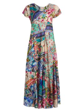 Johnny Was Women's Patchwork Silk Maxi Dress