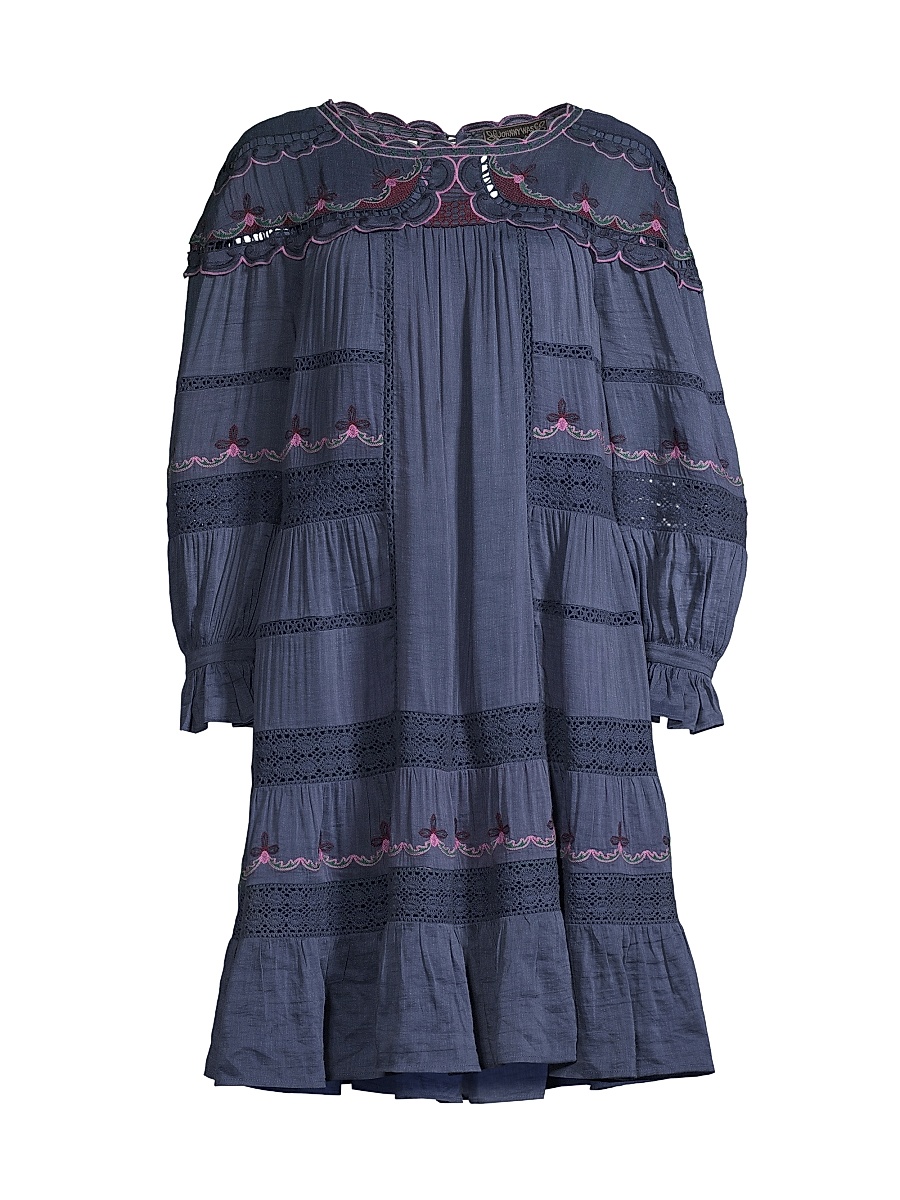 green emerald velvet dress Ethereal Bloom Tiered Embroidered Midi Dress  VICI
