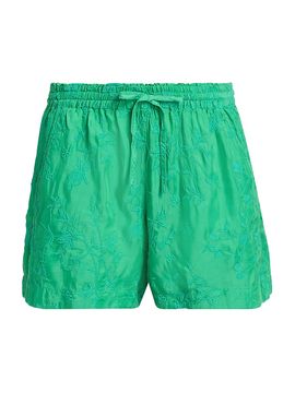 Johnny Was Women's The Audrey Flower Embroidered Drawstring Shorts