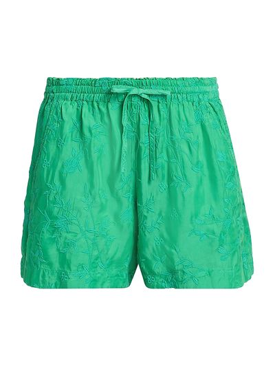 Johnny Was Women's The Audrey Flower Embroidered Drawstring Shorts