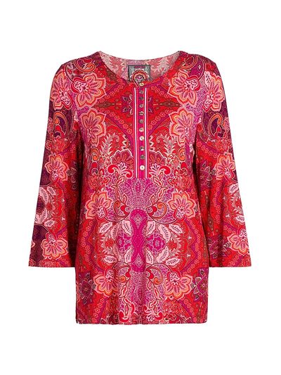 Johnny Was Women's The Janie Favorite Lantana Button-Front Henley Tunic