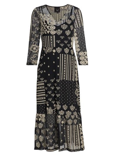 Johnny Was Women's Wynona Golden Blossom Midi-Dress