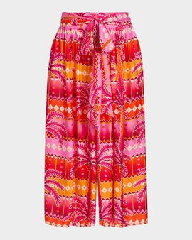 Johnny Was Zahara Tropical Crop Palazzo Pants