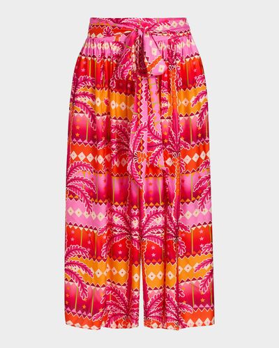 Johnny Was Zahara Tropical Crop Palazzo Pants