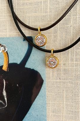 Joiana Jewelry Joiana Jewelry Hollis Bezel Drop Charm in Gold, Women's at Urban Outfitters
