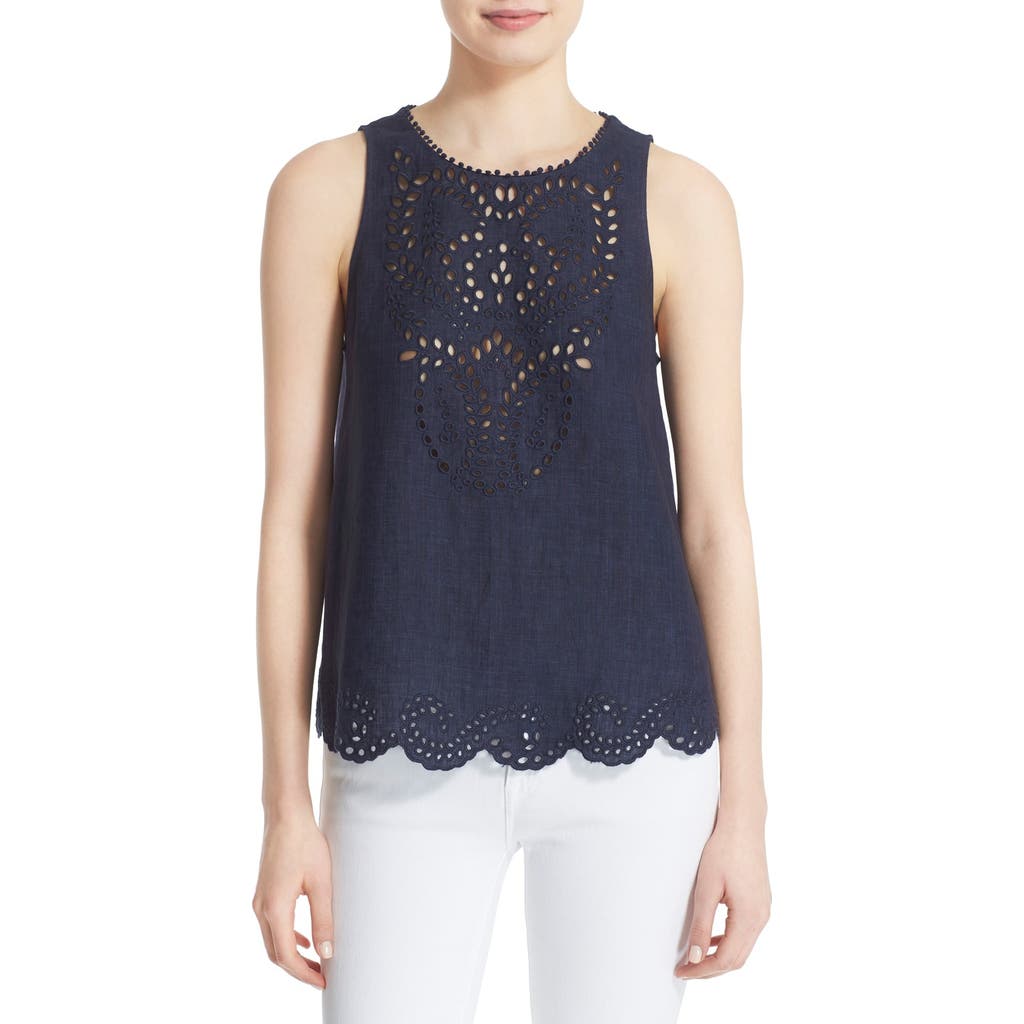 Joie Joie 'Encycllia' Sleeveless Linen Eyelet Top