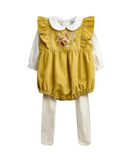 Jojo Maman Bebe JoJo Maman Bebe Girls' 3-Piece Romper and Bodysuit Set