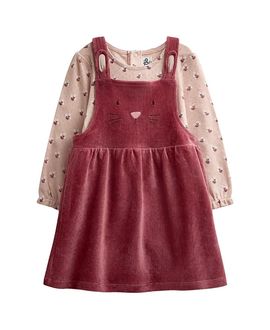 Jojo Maman Bebe JoJo Maman Bebe Girls' Bunny Velour Dress and Bodysuit Set